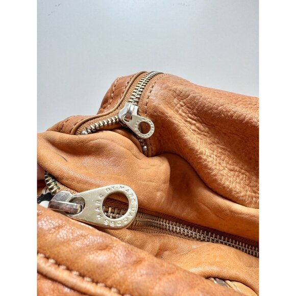 MARC BY MARC JACOBS Kelsey Tan Brown Pebbled Leather Top Handle Hobo Purse - Picture 12 of 16